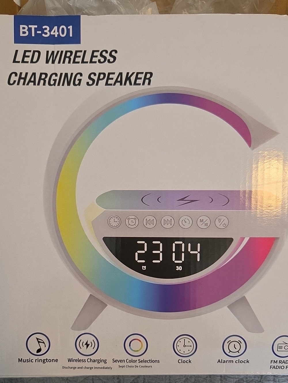 -3401 LED Wireless Charging Speaker with Rainbow LED -